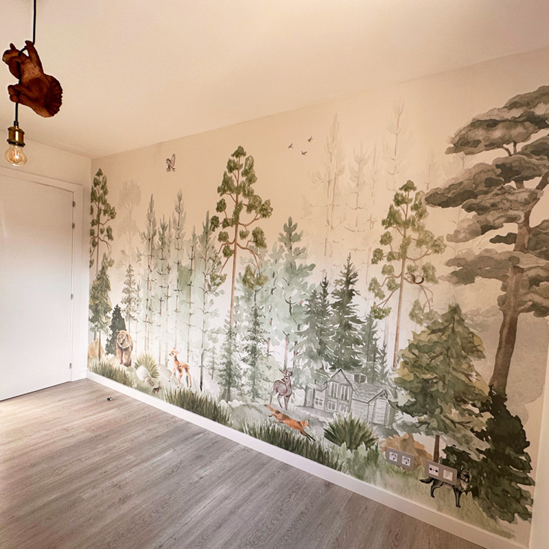 Mural infantil bosque animales